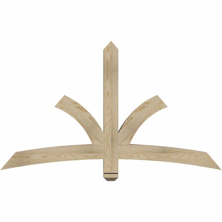 Ekena Millwork Davenport Rough Sawn Timber Gable Bracket, Douglas Fir, 60"W x 35"H x 4"D x 4"F, 14/12 Pitch GBW060X35X0404DAV00RDF